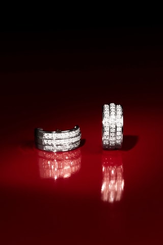 Brincos Chemin De Ton Cœur - Ouro branco e diamantes