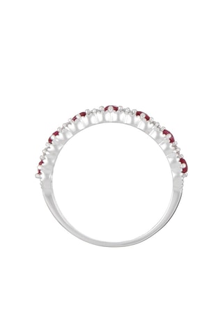 Anel Koh samui  Ouro branco, diamantes e rubi