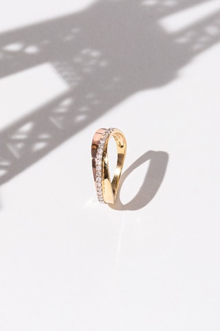 Anel Sydney Ouro amarelo, ouro rosa e diamantes