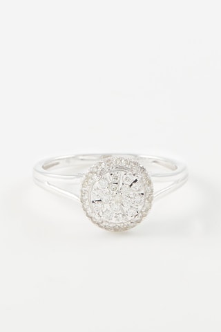 Anel 
Ouro branco e diamantes