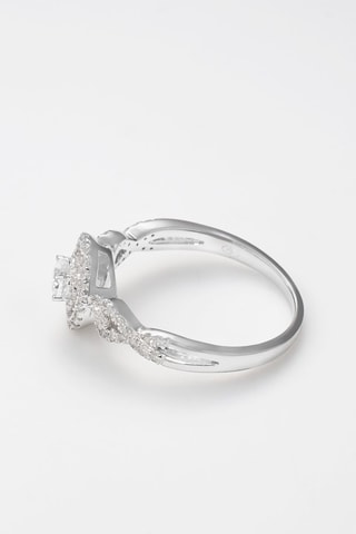 Anel Divine Ouro branco, diamantes e topázio