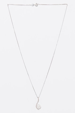 Pendente Vague sublime - Ouro branco, diamantes e pérola de cultura