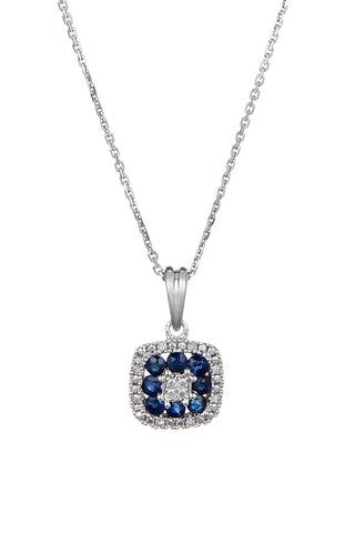 Pendente Volga Ouro branco, diamantes e safira