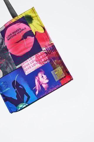 Tote-bag - Rose et bleu