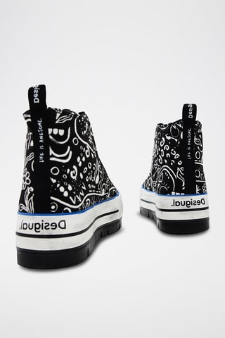 Tennis montantes plateformes Noir et blanc