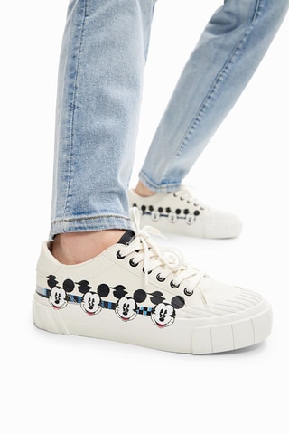 Sneakers plateformes Mickey Disney - Blanc