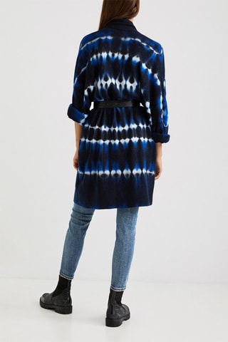 Gilet long Noir, bleu et blanc