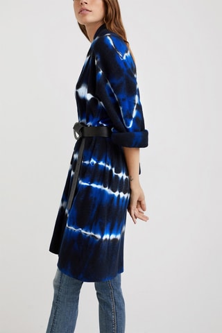 Gilet long Noir, bleu et blanc