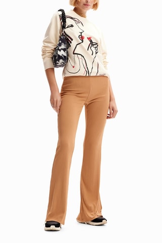 Pantalon wide legs - Marron