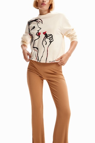 Pantalon wide legs - Marron