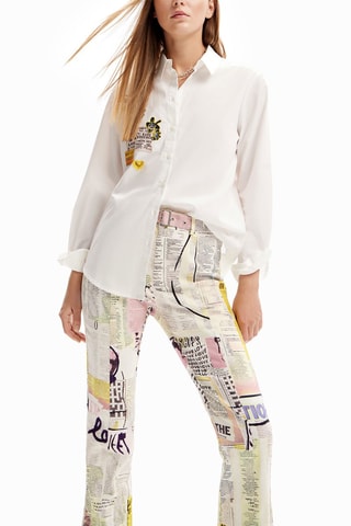 Pantalon flare - Blanc