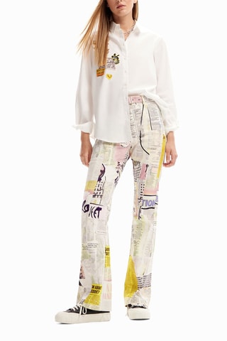 Pantalon flare - Blanc