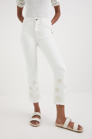 Jean bootcut 7/8 Blanc