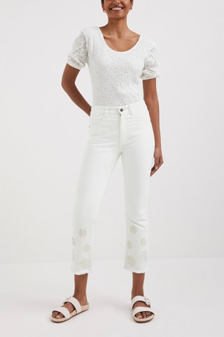 Jean bootcut 7/8 Blanc