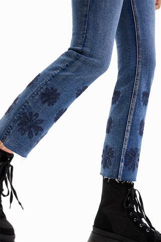 Jean flare 7/8 taille haute - Bleu