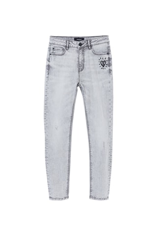 Jean slim 7/8 taille haute Gris