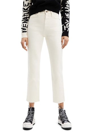 Jean droit 7/8 Blanc