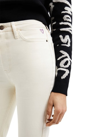 Jean droit 7/8 Blanc