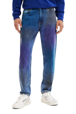 Jean droit Bleu cobalt et violet