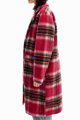 Manteau regular en laine - Rose