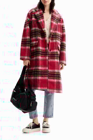 Manteau regular en laine - Rose