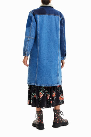 Veste longue en jean Bleu