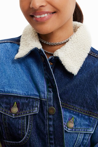 Veste longue en jean Bleu