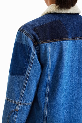 Veste longue en jean Bleu