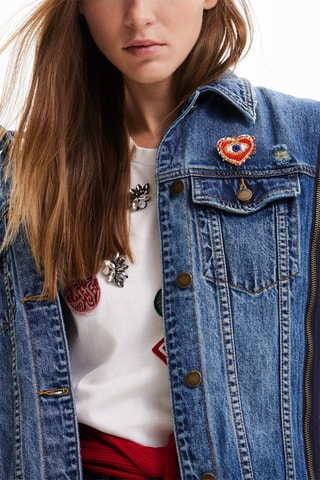 Veste bi-matière - Bleu 