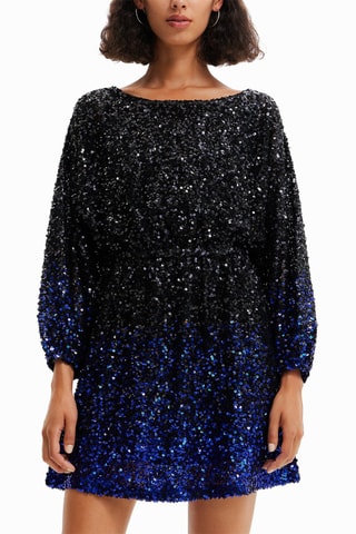 Robe à sequins Noir et bleu