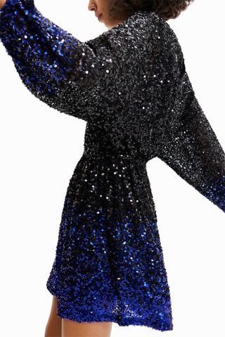 Robe à sequins Noir et bleu