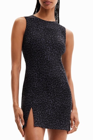 Robe fourreau - Gris et noir 