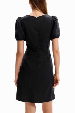 Robe courte en lin - Noir