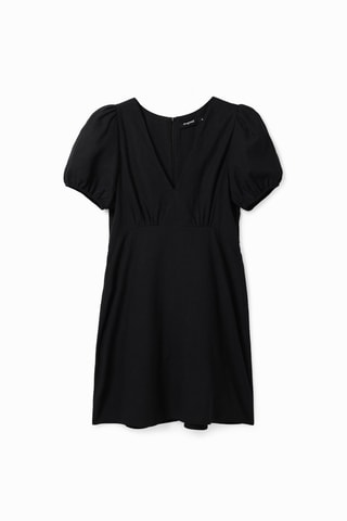 Robe courte en lin - Noir
