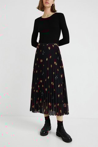 Robe plissée 2-en-1 Noir