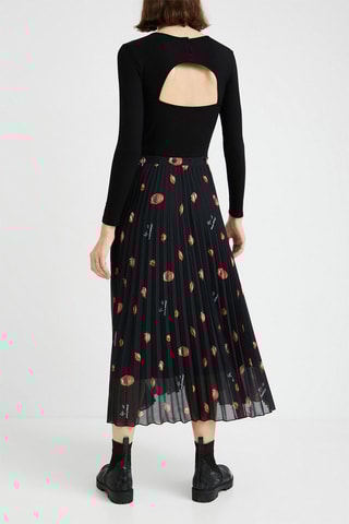 Robe plissée 2-en-1 Noir