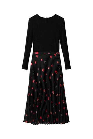 Robe plissée 2-en-1 Noir