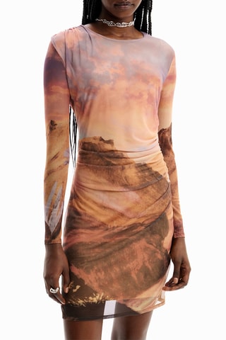 Robe fourreau slim - Marron