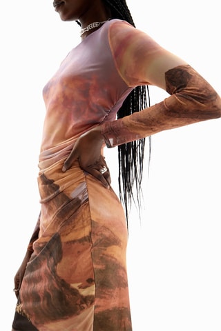 Robe fourreau slim - Marron