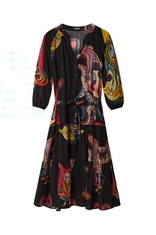 Robe midi Noir et rose