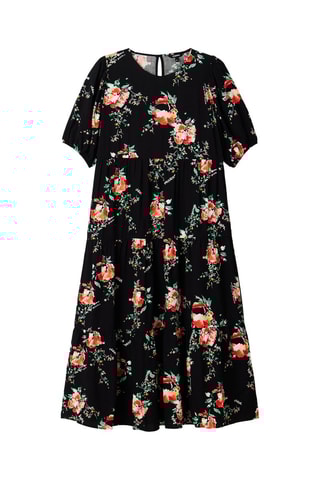 Robe midi Noir et rose