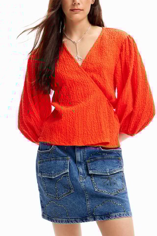Blouse portefeuille - Orange