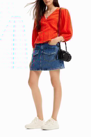 Blouse portefeuille - Orange