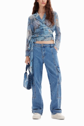 Blouse portefeuille - Bleu