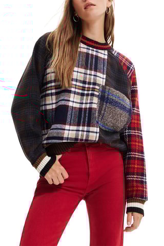 Sweat en laine Bleu marine et rouge