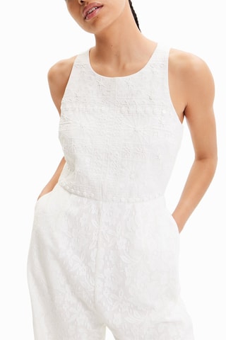 Combinaison bi-matière - Blanc