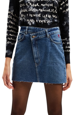 Jupe droite en jean Bleu marine