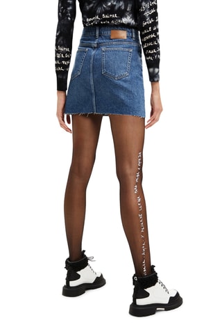 Jupe droite en jean Bleu marine