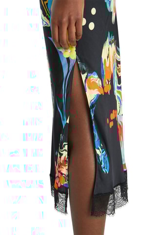 Jupe midi Noir et orange