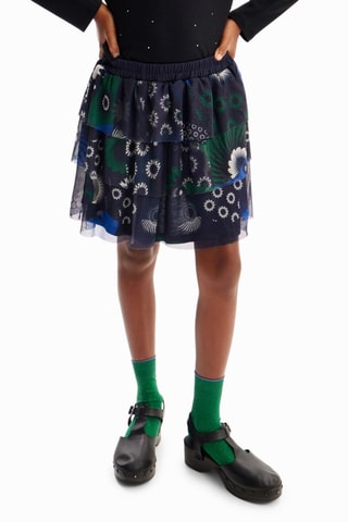 Jupe volantée - Bleu marine